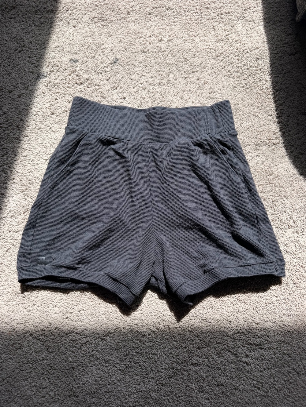 High-Waist Textured Athletic Shorts DanceWear - Dark Gray